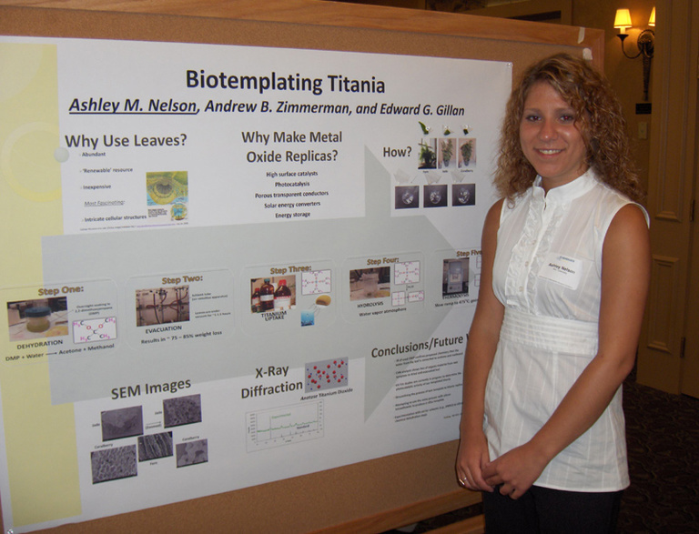 Ashley Nelson at summer REU poster session in 2008